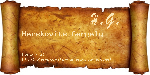 Herskovits Gergely névjegykártya